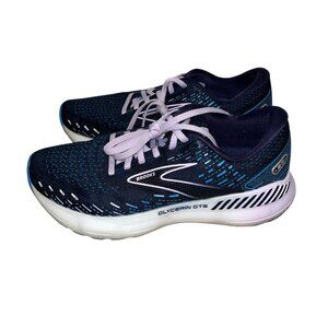 Brooks Glycerin GTS 20 Navy/Teal Lace Up Mid Top Running Shoes Women's Size 8.5